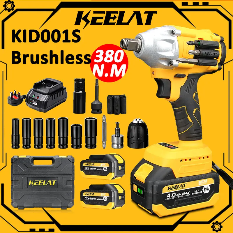 【LIVE】KEELAT KID001S 380N.M 20V Heavy Duty Electric Cordless Impact Wrench Gun With Drill Impact Wrench Battery DIY Tool