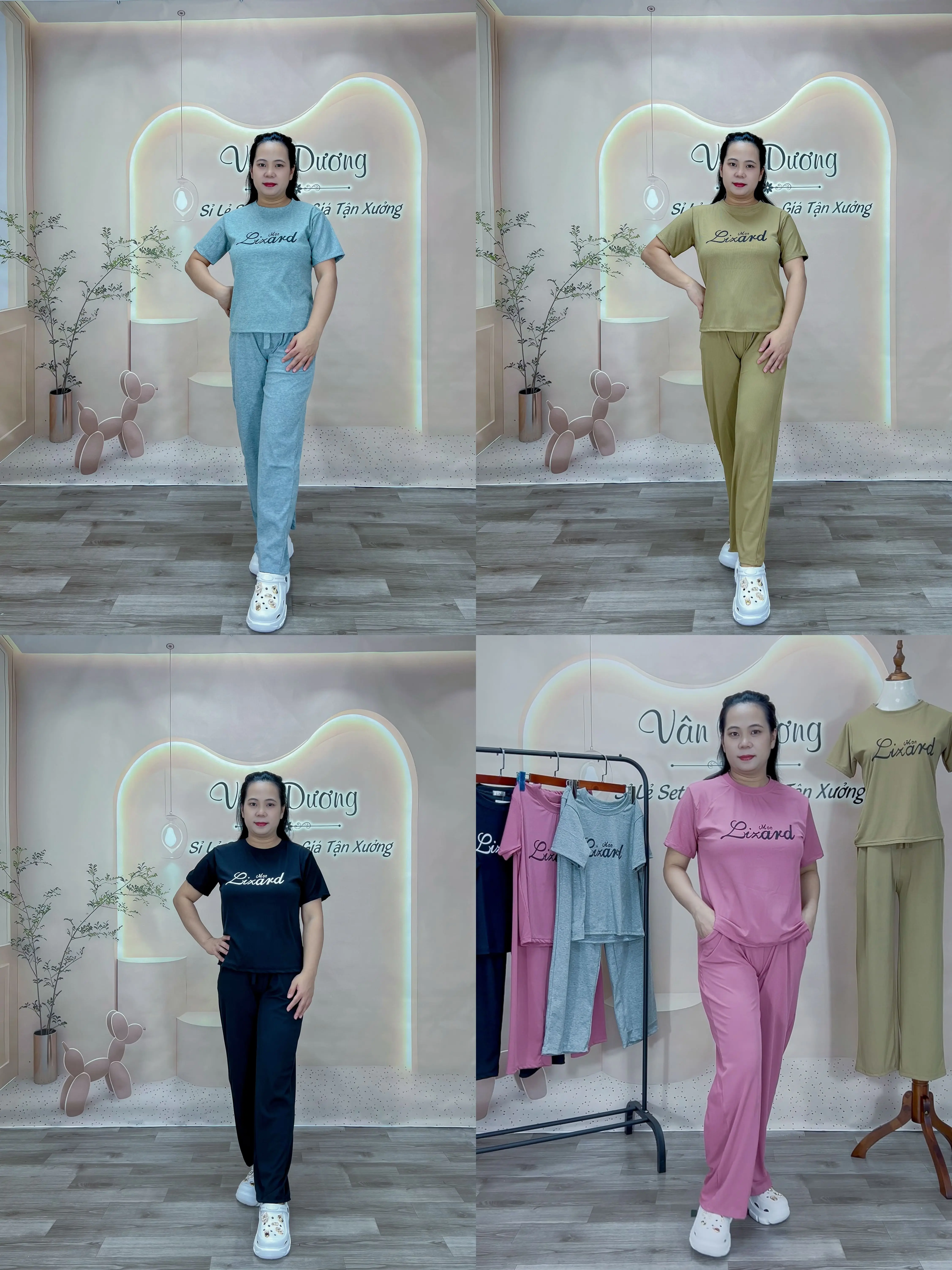 Set nữ Lirard 4 màu chất liệu vải thun tăm mềm mịn