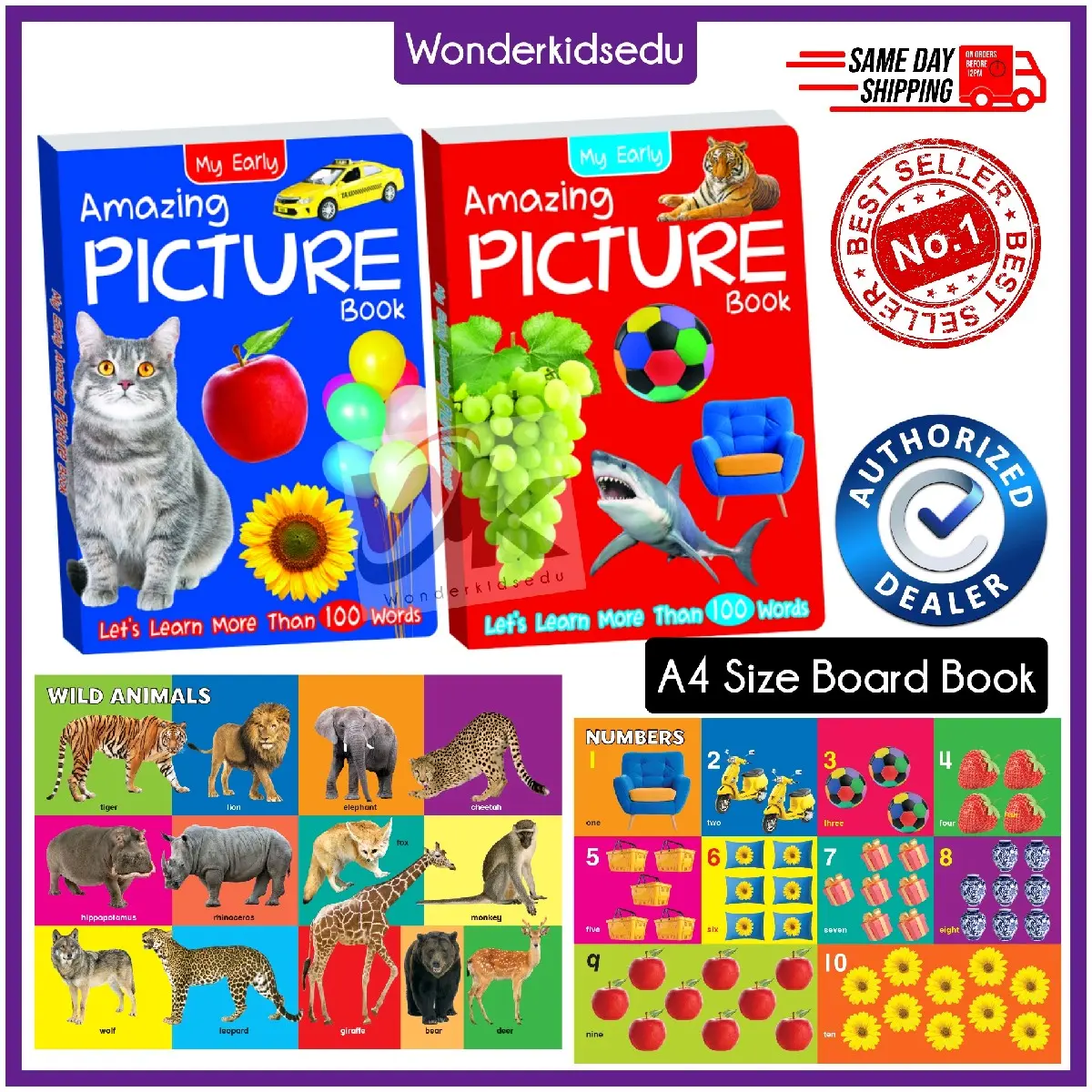 My Early Amazing Picture Book For Kids - Picture Dictionary Preschool - Buku Bergambar Kanak Kanak - Early Learning