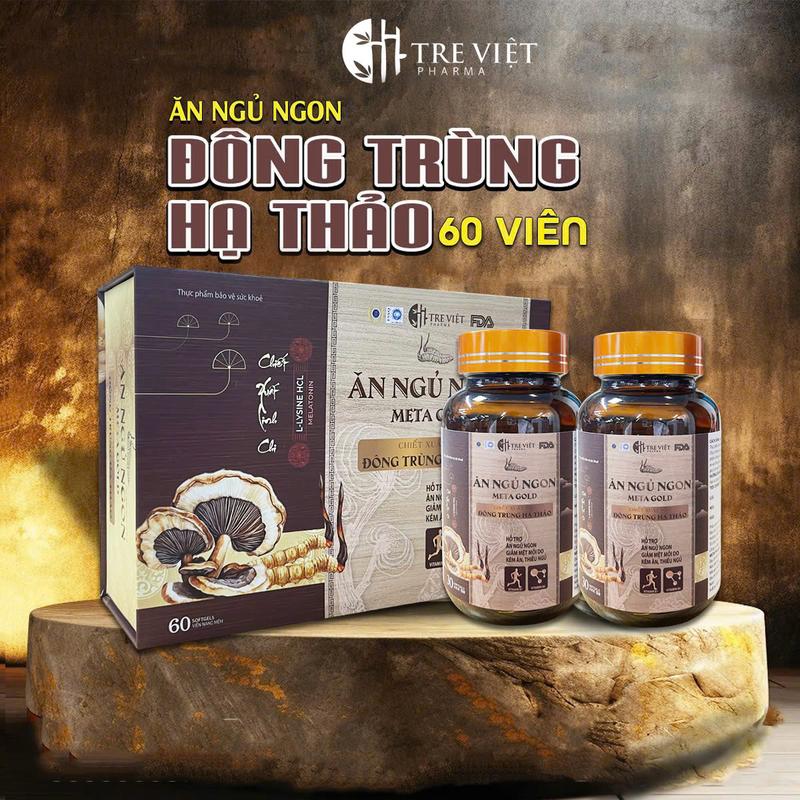 【SALE CUỐI NĂM Viên ăn ngủ ngon Đông Trùng Hạ Thảo Hỗ Trợ Bồi Bổ Sức Khỏe Hộp 60 Viên .