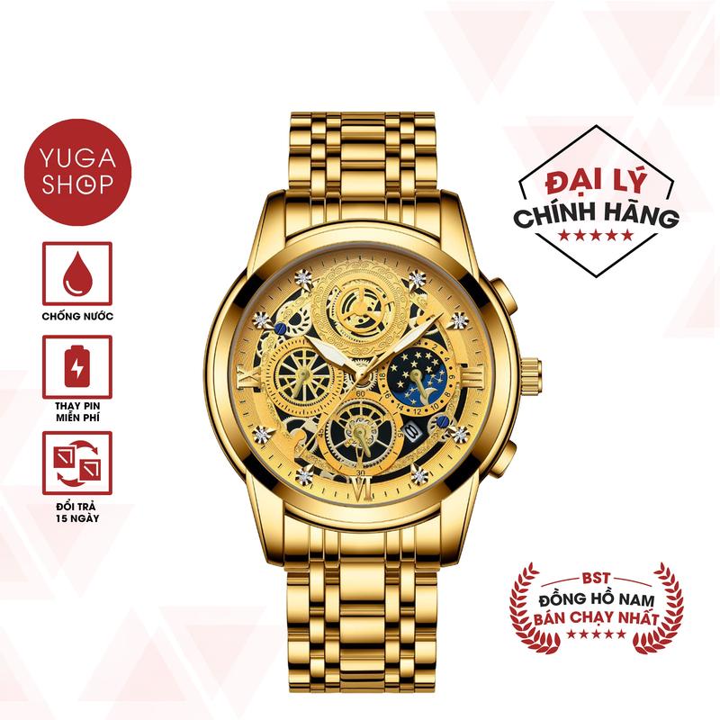 Đồng hồ nam BINBOND F22 dạ quang kim máy pin mặt tròn có lịch ngày TẶNG DỤNG CỤ THÁO DÂY HỘP ĐỒNG HỒ PIN ĐỒNG HỒ DỰ PHÒNG SỐ LƯỢNG QUÀ TẶNG CÓ HẠN