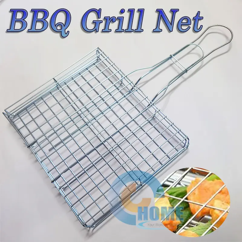 BBQ Grill Net/ Grill Fish Rack/Iron Griller/BBQ Fish Iron Net/Barbecue Fish Holder/BBQ Mesh Net Grill Fish/Roast Chicken Mesh/Bakar Ikan/Jaring Pemanggang Bakar Ikan Ayam