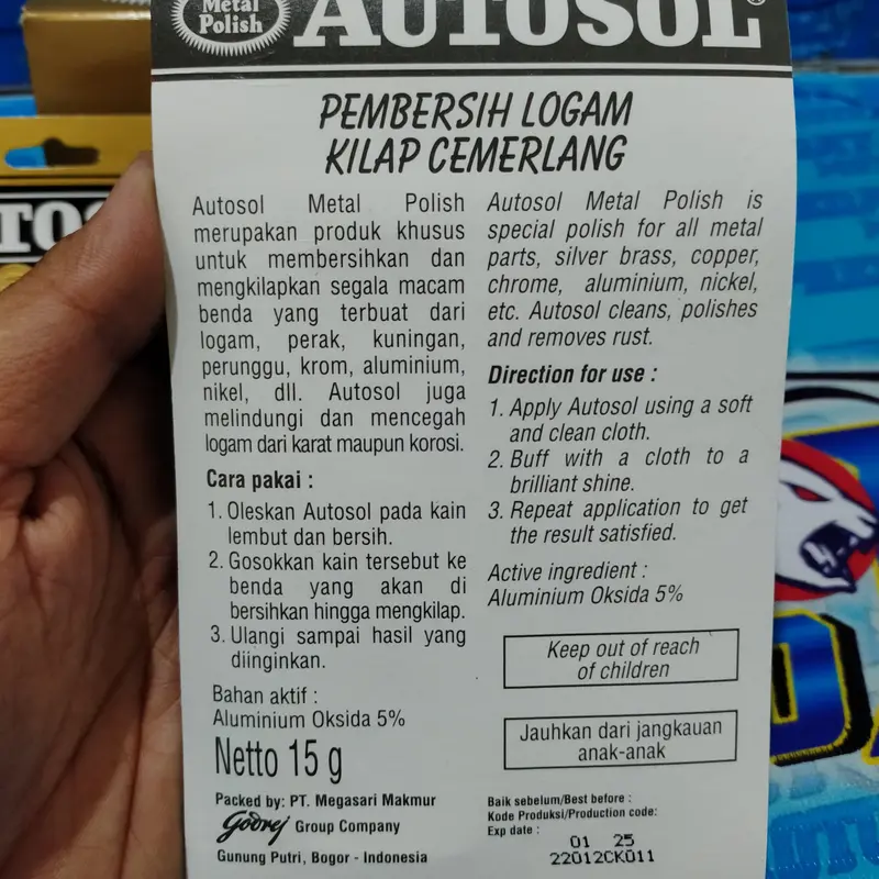 AUTOSOL POLISH METAL CHROME STAINLES PEMBERSIH PENGKILAP LOGAM BESI  Car Coklat Kain 2