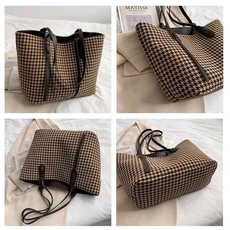 Tote Bag Wanita Import Motif Mikro dengan Ruang Luas untuk Laptop dan Buku Totebag