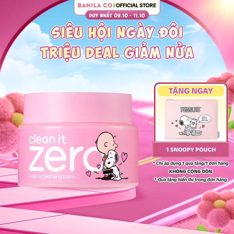 (Hàng mới về) 125ML Peanuts x Banila Co Set Sáp tẩy trang C​l​e​a​n It Z​e​r​o C​l​e​a​n​s​i​n​g B​a​l​m O​r​i​g​i​n​a​l 125ML cho mọi loại da