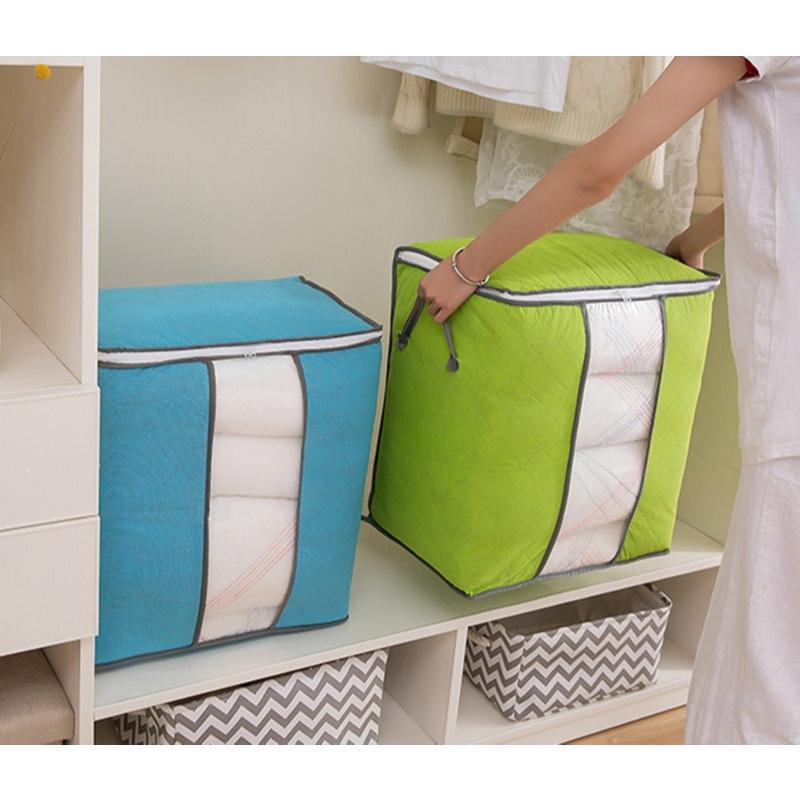 ABS Tempat Penyimpanan Bed Cover Bamboo Storage Box Organizer Bag Kotak Penyimpanan Baju Selimut Dan Sprey Jumbo Serbaguna 7