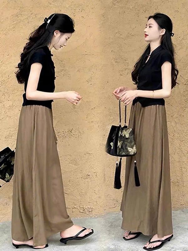 Quần Suông Ống Rộng Vải Đũi Linen ( Bigsize 40-75kg) mềm mịn mát, phong cách trẻ trung -- Mã 821