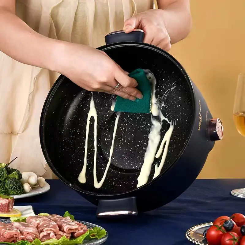 Panci Listrik Multifungsi 3 In 1 Electric Cooker Pot Panci Presto Penanak Nasi Cooker Magiccom Low Carbo Kecil Portable Digital Non Stick Steamer Food Cooker Fry Pan Kukus Deep Fryer Steamer LZH-E22 7