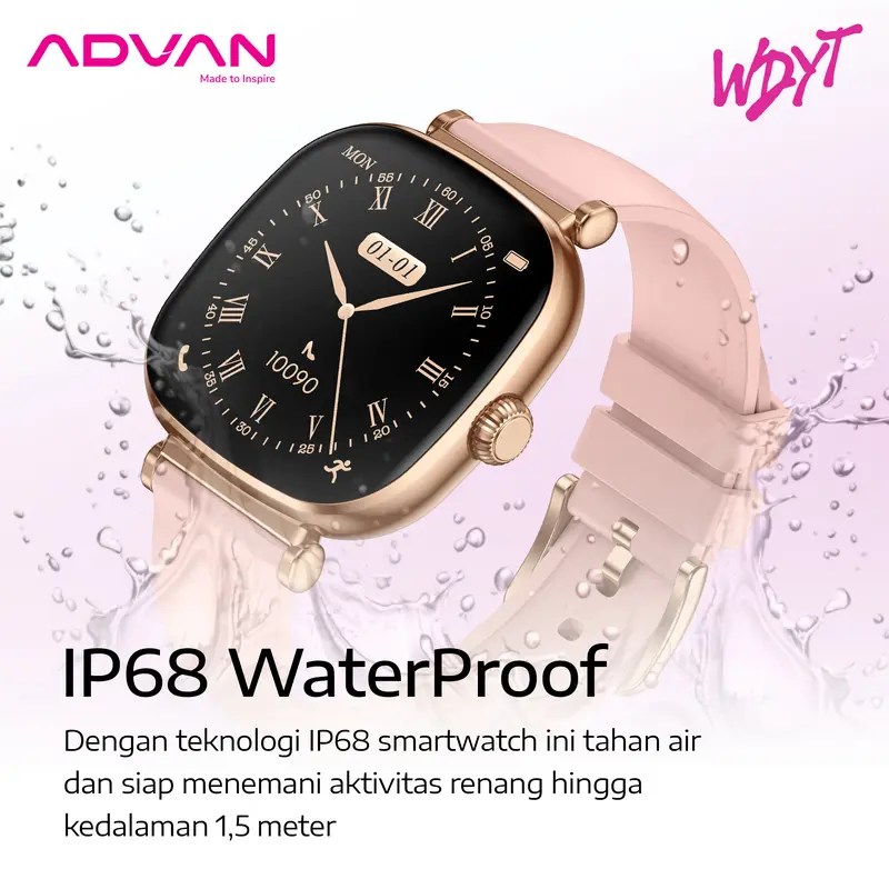 [Exclusive Vilmei] ADVAN Smartwatch WDYT 1.7" Super Amoled AOD Smart AI Assistant Bluetooth Call WaterProof IP68 Jam Tangan Pintar 7