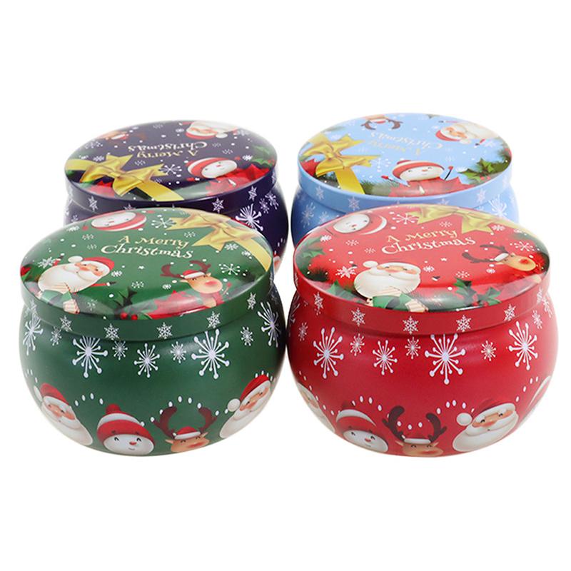 Product Introduction of Portable Travel Christmas Aromatherapy Candle Jar Christmas Scented Candle Tin Jar Portable Travel Soy Wax Plant Candle Gift Box 15