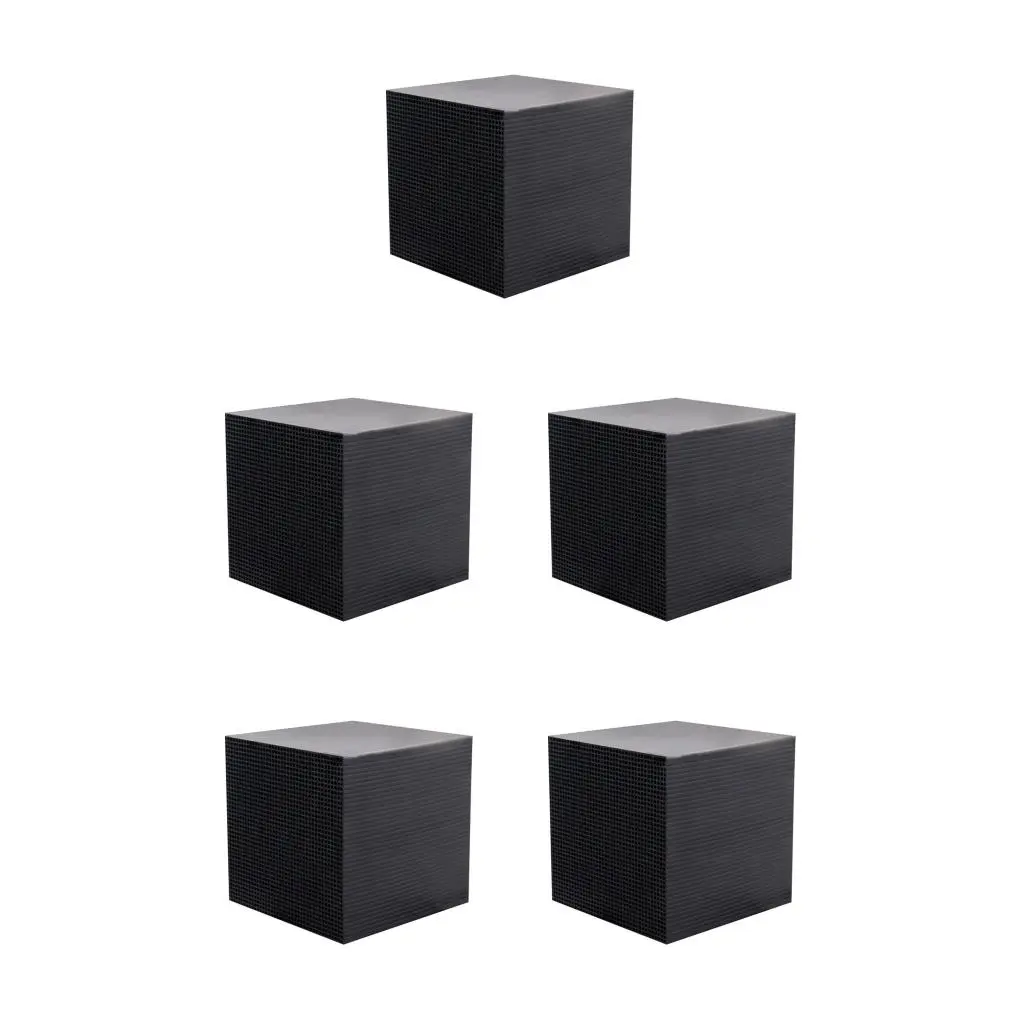 5 Set of Aquarium Carbon Filter Cube Portable Activated Charcoal Deodorizing Block Odor Remover Impurities Adsorption Accessories 5x5x5cm