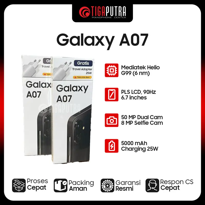 Samsung Galaxy A07 (RAM 4/6/8GB, ROM 64/128/256GB, Helio G99, 6x OS update)