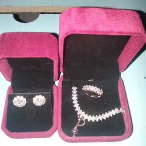 OS1-D128 Cincin & Gelang Wanita Cranberry Jewelry Premium Lapis Emas 18k Anti Luntur Anti Berubah Warna Garansi 1 Tahun Resmi Size Adjustable Kualitas Grade Terbaru Aksesoris Perhiasan Cincin Nikah Permata VVS1 Elegan COD