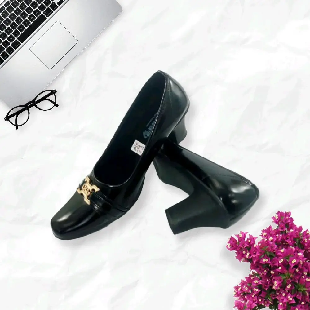 sepatu kantor wanita  Pesta Heels Shoes Hitam Kantoran Cewek High