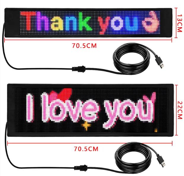Product Introduction of LED Sign for Car Super Bright Programmable LED Sign USB 5V Flexible LED Matrix Panel For Store Hotel Bar Bluetooth LED Display 20