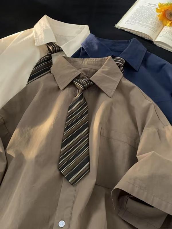 Product Introduction of delivery tie，Áo Sơ Mi Ngắn Tay Linh Hoạt Năng, Cà Vạt Chất Lượng Cao, Dkjk, Đại Học Nhật Bản, Phát Sóng Trực Tiếp, Cặp Đôi, Mặc, Mùa Xuân Menswear Nam Cổ Tròn Có Cổ 26
