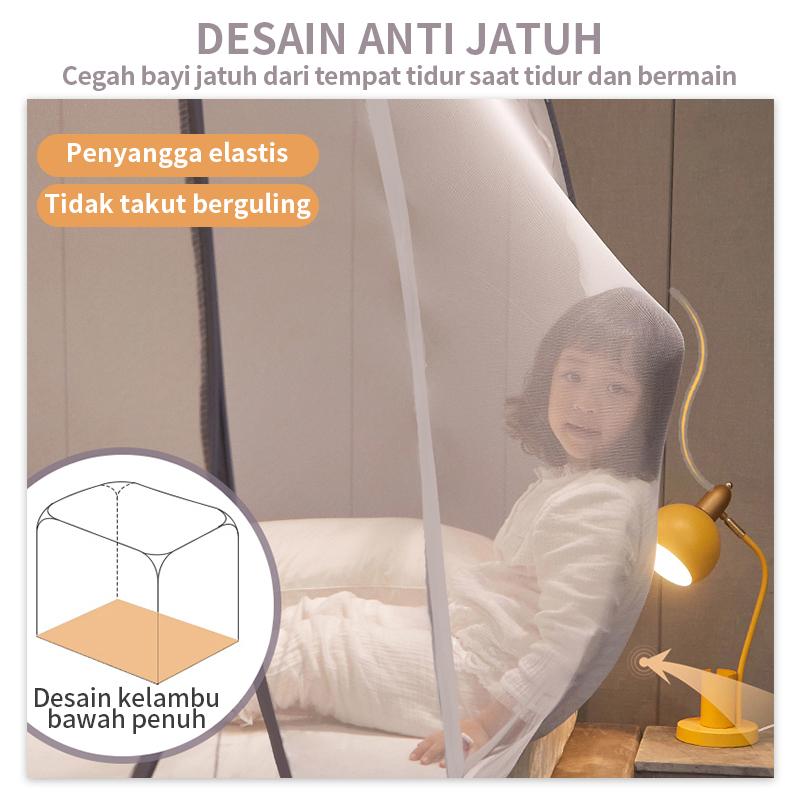Kelambu lipat 180 x 200 cm dua pintu Kelambu tempat tidur dewasa Kelambu siswa Kelambu tenda Kelambu tidur Jumbo Mosquito Nets