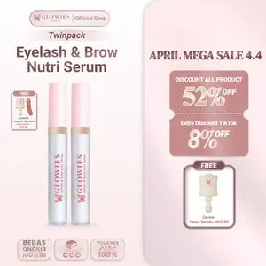 Glowies Beauty Twinpack 2pcs Serum Alis dan Bulu Mata Eyelash 4 ml Free Gifts Cermin & Pengukur Bulu Mata Water Based Serum Box Mascara Extract