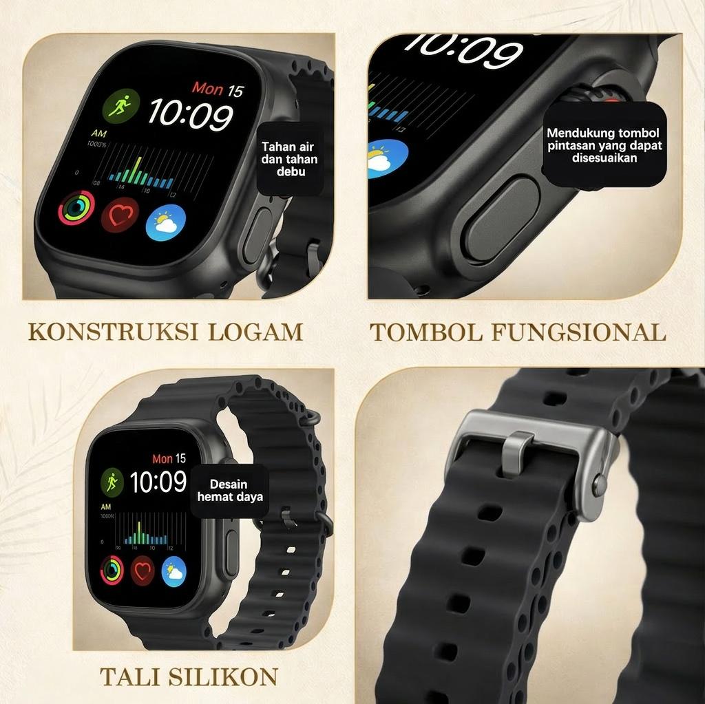 MARQ Jam Tangan Pintar Monitor Kesehatan Harian Mendukung Panggilan Bluetooth Kompatibel Android iOS untuk Pria Wanita MARQ Jam Tangan Pintar Monitor Kesehatan Harian Mendukung Panggilan Bluetooth Kompatibel Android iOS untuk Pria Wanita