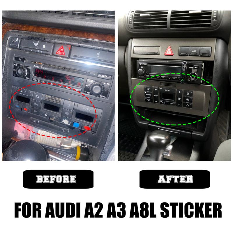 Product Introduction of For Audi A2/ A3 8L A/C Button Repair Kit Fix Faded Ugly Car Stickers Car Air Condition Control Switch Button Repair Stickers 6