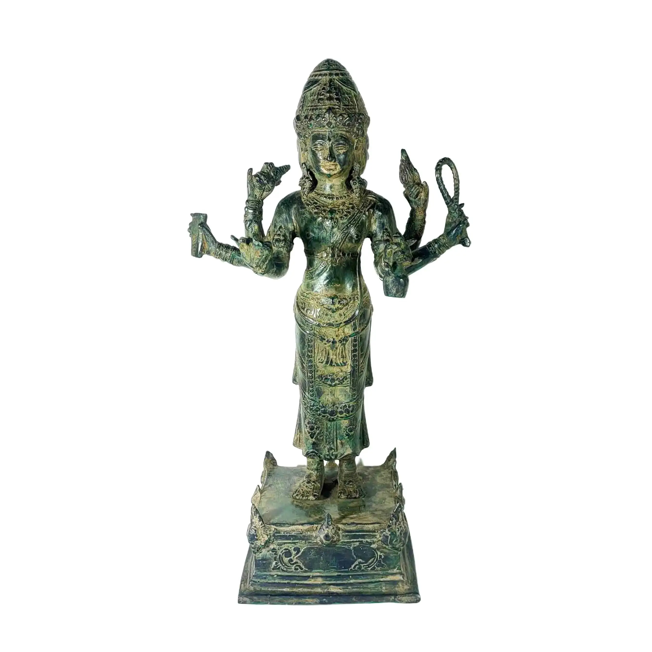 Patung Dewa Brahma Trimurti Warna Hitam Bahan Kuningan Sari