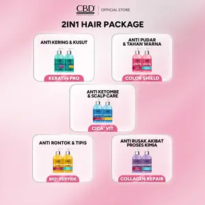 [CREATOR] [2IN1] CBD Professional Keratin Pro/Color Shield/Collagen Repair/Bio+ Peptide/Cica+ Vit Shampoo + Conditioner 250ML - Haircare Perawatan Membersihkan Ketombe Kotoran Melembutkan Rambut Kering Kusam Lepek Rontok mengandung Vitamin Biotin Menthol