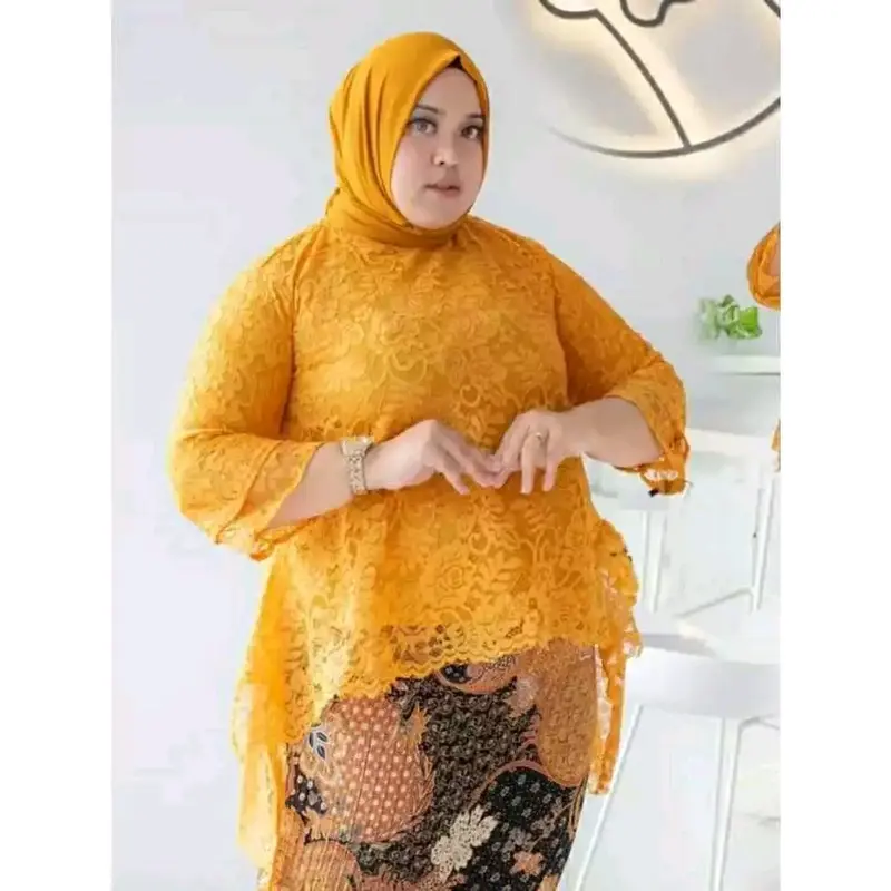 ATASAN KEBAYA RINJANI JUMBO, ATASAN KEBAYA BROKAT, ATASAN KEBAYA JUMBO, LD MAKSIMAL 130CM JUMBO, ATASAN BAJU KONDANGAN, ATASAN BAJU PESTA, ACARA2 ADAT, ACARA2 ELEGAN. Panjang 5