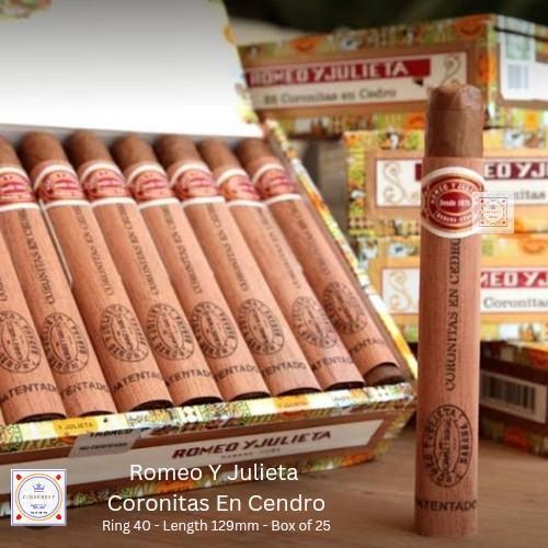 Romeo Y Julieta Coronitas en Cendro - Box of 25 sticks