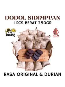 [1 PCS] 250 GRAM DODOL SIDEMPUAN/ALAME SIDEMPUAN/TAPANULI SELATAN (HARGA 1 PCS, ORI & DURIAN DI DALAM DILAPIS AGAR TIDAK LENGKET, TRADISIONAL TANPA LAPIS DI DALAM)