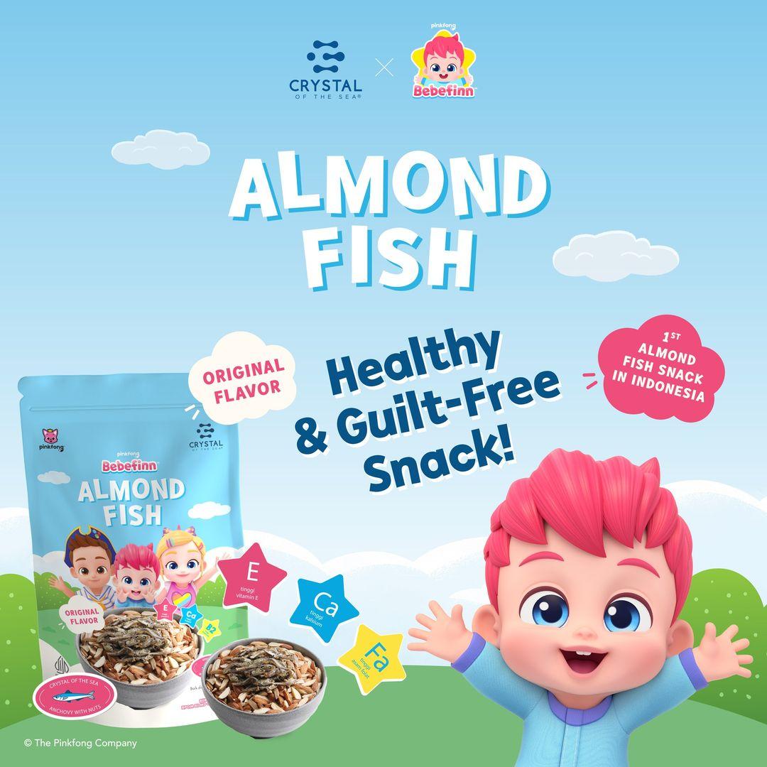 Almond Fish Bebefinn 80g ( Snack Kacang Almond & Ikan Teri Anchovy ) - Crystal Of The Sea - Original