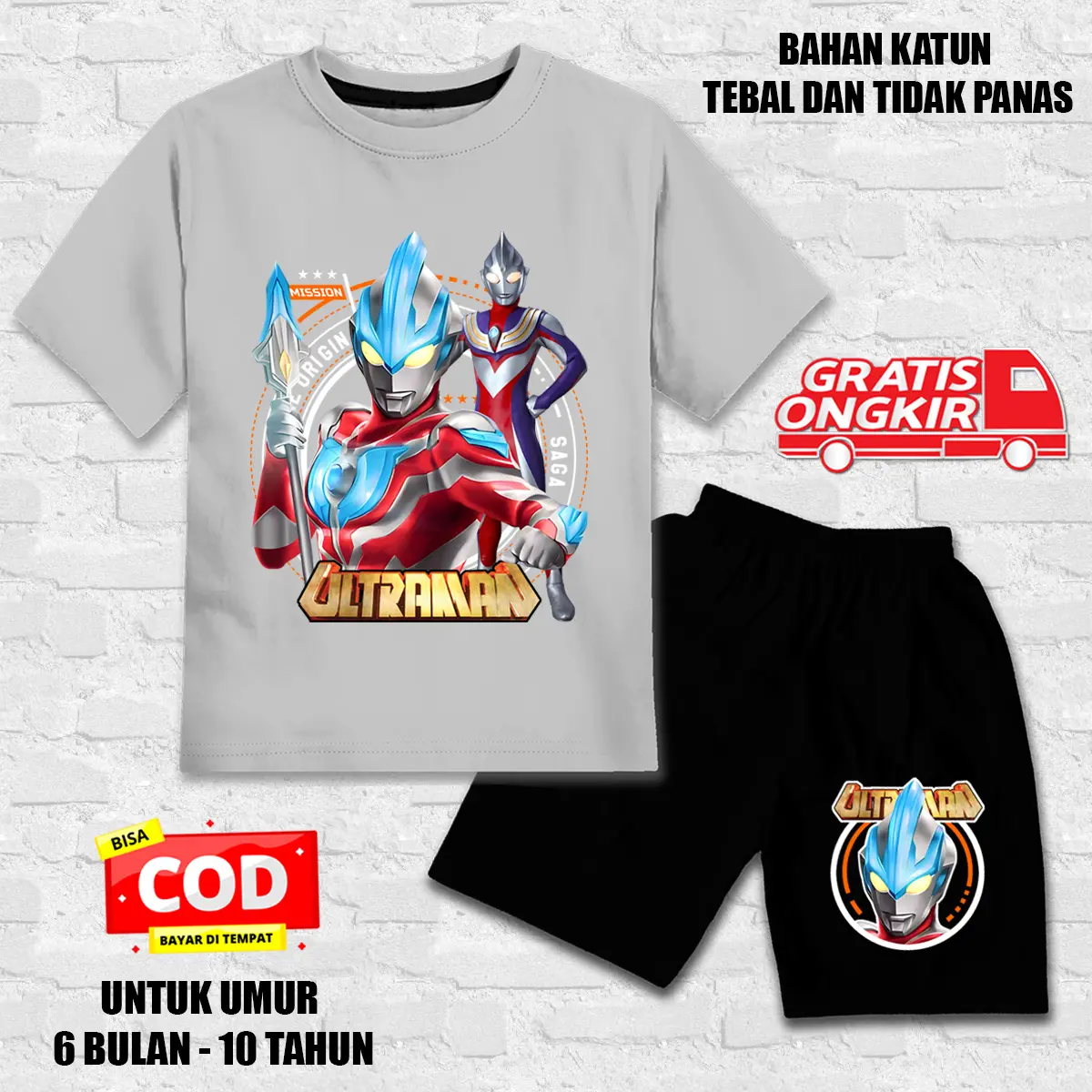 setelan anak laki laki / setelan anak perempuan / set baju kaos pendek anak 120