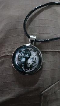 Product Review of Kalung Liontin Yin Yang Art Kaca Cembung Tali Kulit Rantai Stainless Steel from 🆂**🆁 0
