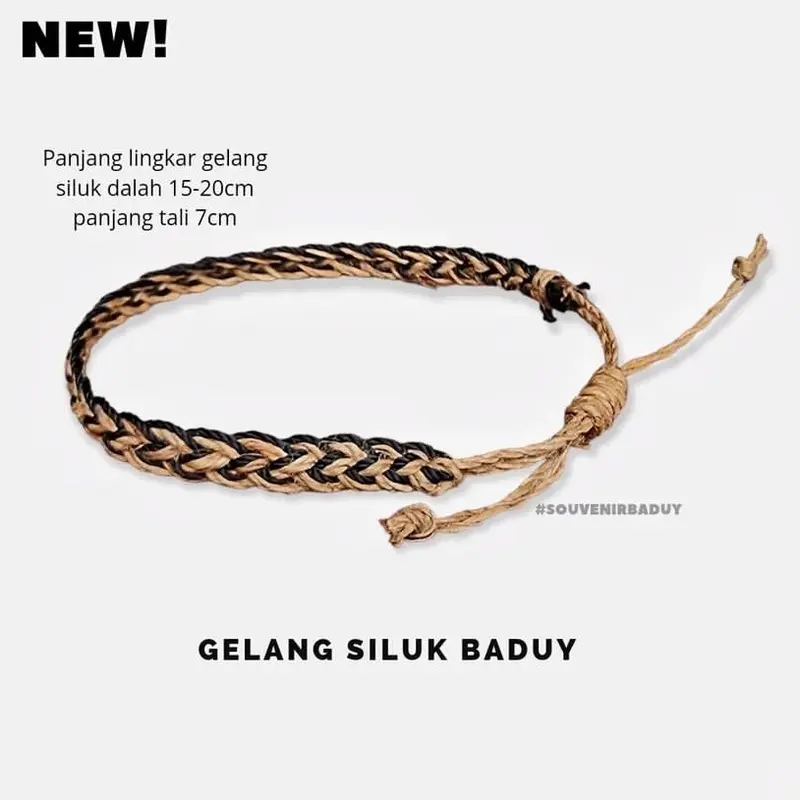 Gelang kepang kulit kayu khas baduy Bracelets Coklat Elegan pria 0