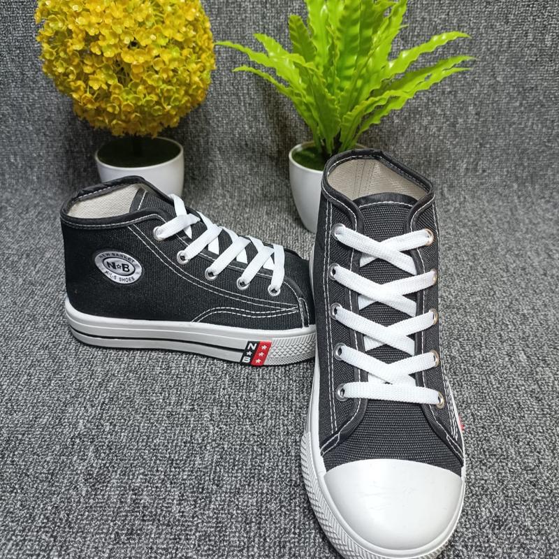 Sepatu sekolah Tali N&B TANPA DUS hitam putih Sz 32-40 termurah sd-smp Anak Fashion 4