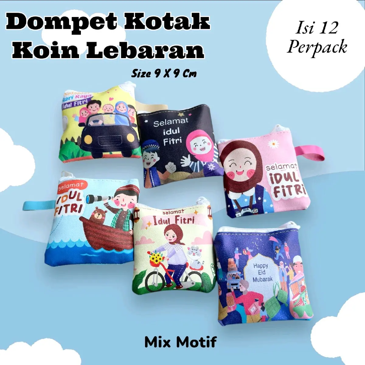 Isi 12 Pcs Dompet Kotak Kecil Edisi Lebaran Wadah Uang dan Kartu kecil