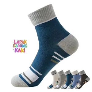 5 Pasang Kaos Kaki Sport Breathables Motif dan Warna Random Tebal dan Nyaman Dewasa 10 Pair Cotton  Outdoor