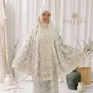 DEENOVA-Mukena Dewasa Katun Foil Premium  Mewah Motif Printing Renda Tileu Shireen Full KD dengan Desain Elegan, Nyaman Muslim