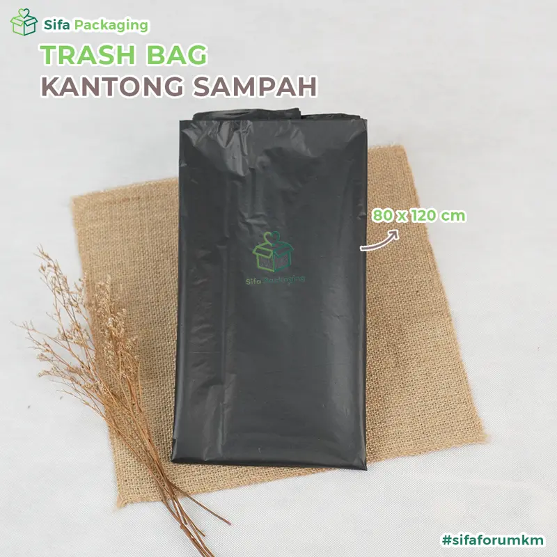Plastik Sampah Kantong Plastik Sampah Hitam Kantong Besar Plastik Packing Trash Bag Ukuran 80 x 120 cm 2
