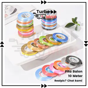 Pita Balon / Pita Serut / Pita Ribbon / Pita Dekorasi / Pita Balon Kecil 10 Meter