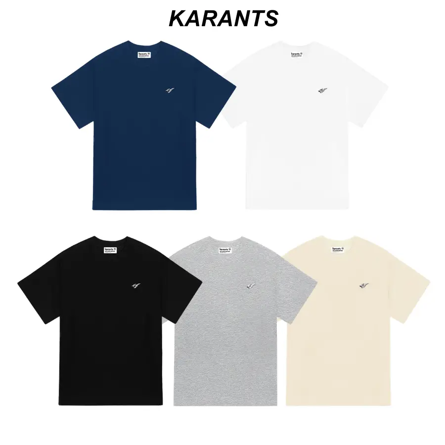 Karants Áo Thun Oversize Vải Cotton 2 Chiều Gắn Thanh Kim Loại Trơn Nam Nữ Unisex - KR212