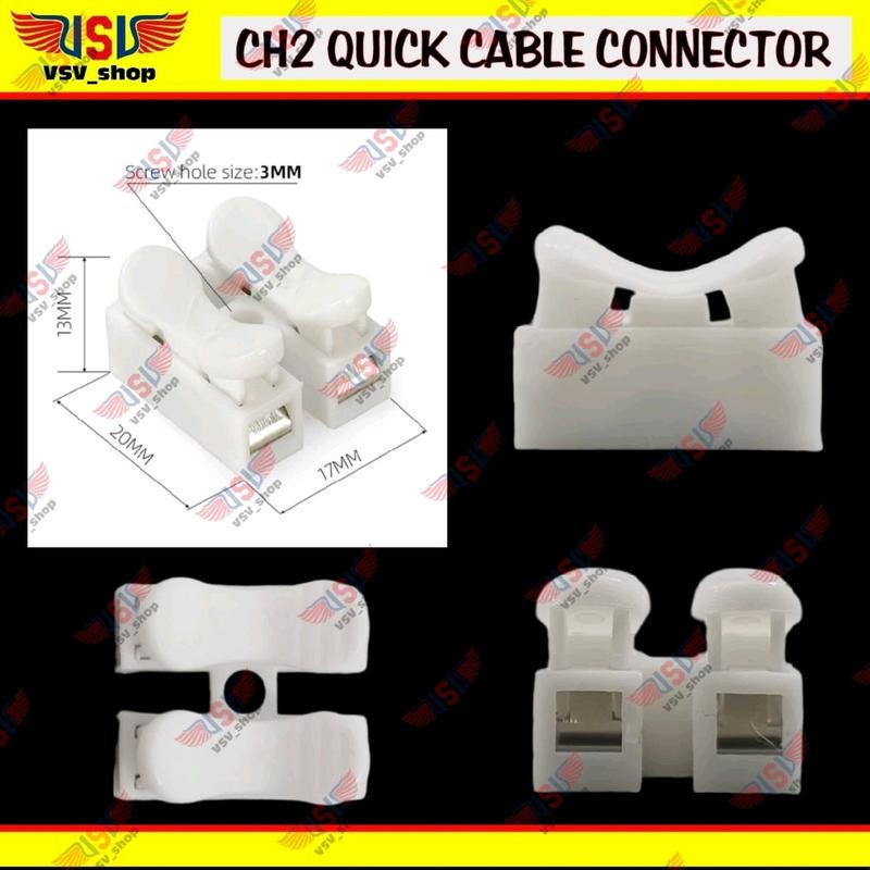 Konektor Kabel 2pin Sambungan Kabel Listrik Spring Terminal Quick Cable Connector 3