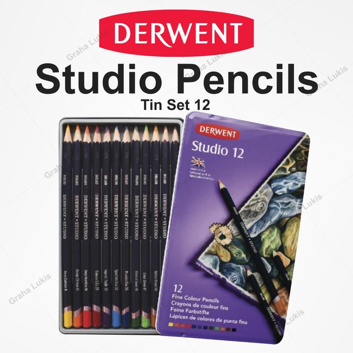 Gambar Derwent Studio Pencils Colour set 12 dari Graha Lukis_NEW Kota Bandung Tokopedia