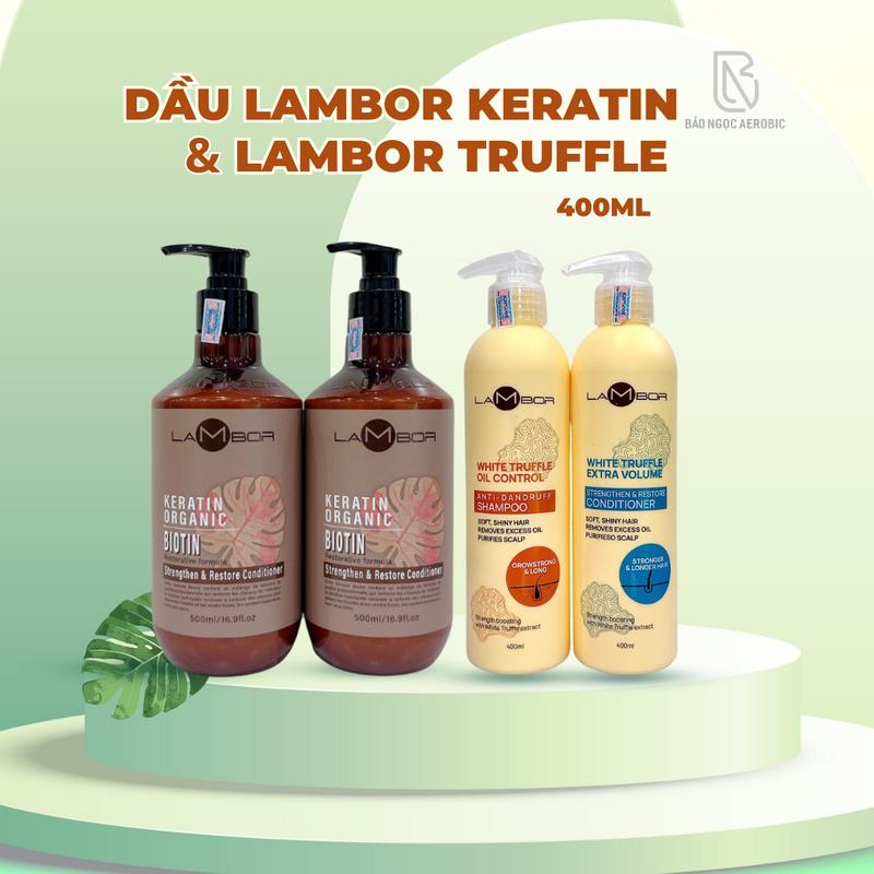 GB1 - LAMBOR - Dầu Gội Xả KERATIN LAMBOR 500ml & CẶP DẦU LAMBOR 400ML - Dưỡng mềm mượt tóc - Dưỡng Tóc Chăm Sóc Tóc