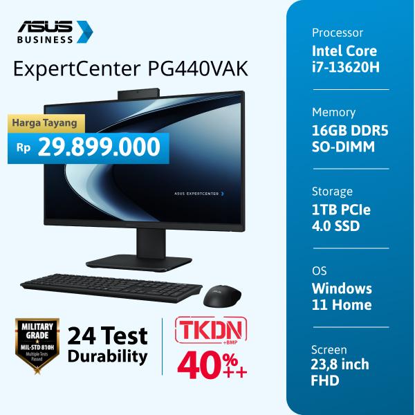 ASUS ExpertCenter P400 [PG440VAK-BPC711W] 23.8"FHD HAS/I7-13620H/8+8G DDR5/1TB SSD/Win Home/Warranty 3Y(3/3/0)/LAN+WiFi6E+BT5.3+TPM+Privacy shutter webcam with IR/USB Keyboard Mouse