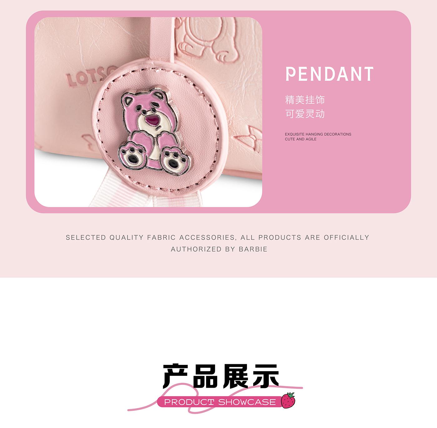 [ Shanty x Disney ] -  Tas Lotso Tas Tangan Kecil Wanita dan Remaja dengan Tali Selempang Motif Lucu dan Warna Soft Pink