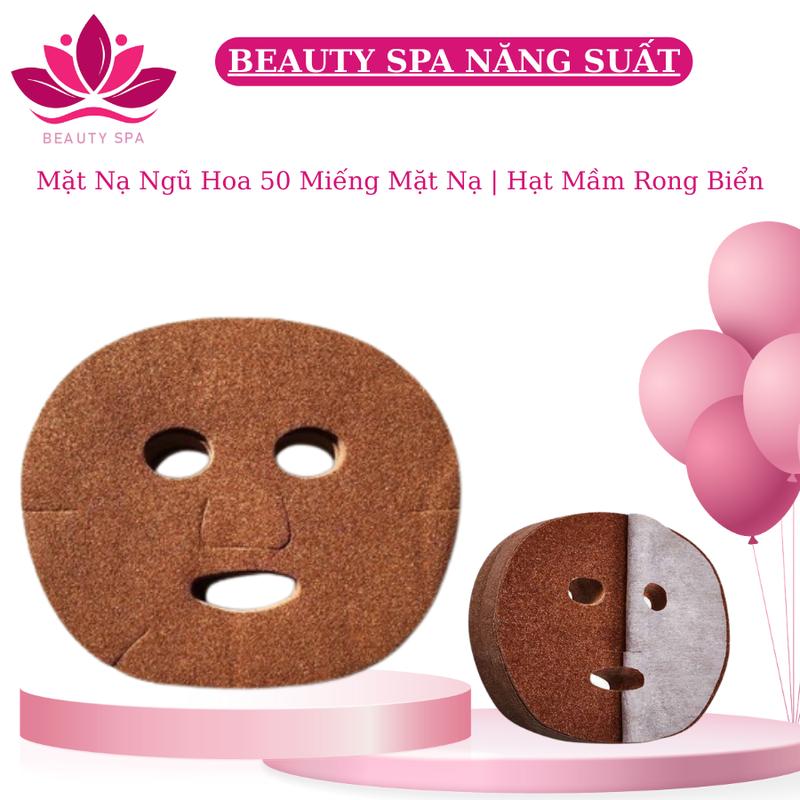 Mặt Nạ Ngũ Hoa 50 Miếng Mặt Nạ | Hạt Mầm Rong Biển Đắp Trắng Da Dùng Cá Nhân Spa Thẩm Mỹ Viện.