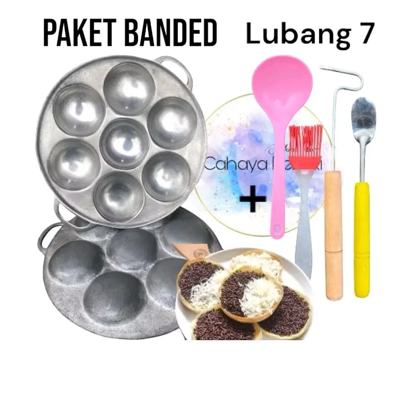 Cetakan Baklor Kue Lumpur Cilor Maklor Martabak Mini Lubang 7 / Cetakan Corobikan / Cetakan Kue FREE SUTIL + KUAS Aluminium Kitchenware pastel