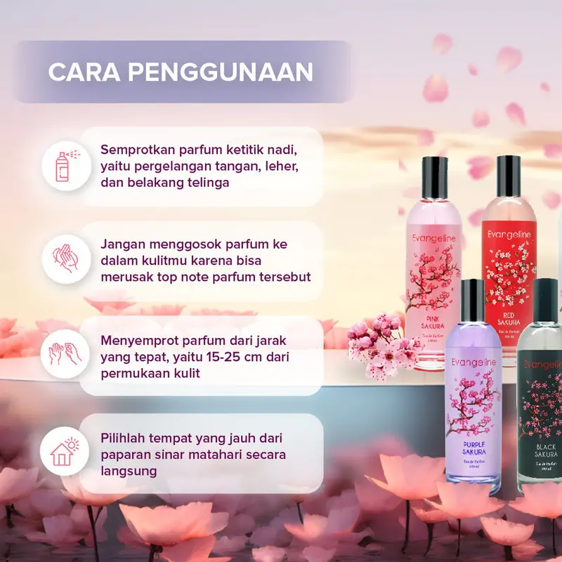 GLAM - EVANGELINE Parfum Wanita EDP Black Sakura 100ml 3