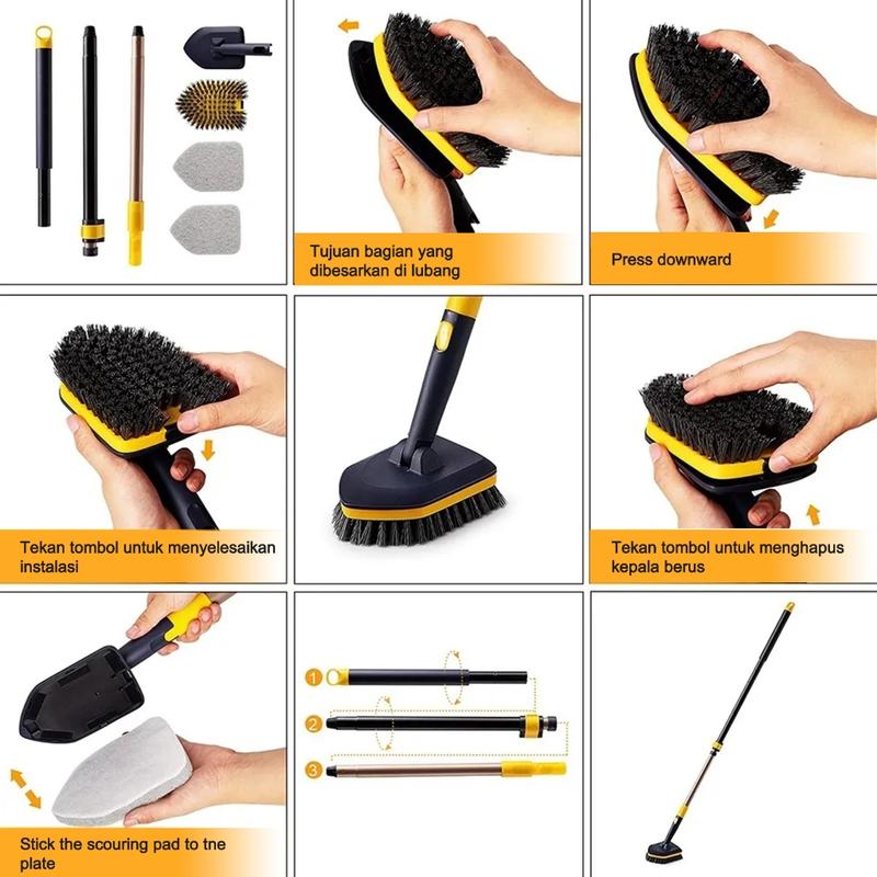 Pembersih kamar mandi pembersih lantai kamar mandi sikat kamar mandi gagang panjang Pembersih sikat Lantai dan bak mandi Boomjoy baru 2 in1  cocok untuk membersihkan kamar mandi  dinding  toilet dapur  bak mandi  ubin  dan wastafel 4