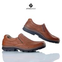 Gambar Sepatu Slip On Pria Attaya Design Kulit Asli Pendek Tanpa Tali 027 Shoes Flat Hitam Coklat TP - Cokelat, 41 dari ATTAYA DESIGN Kab. Malang 2 Tokopedia